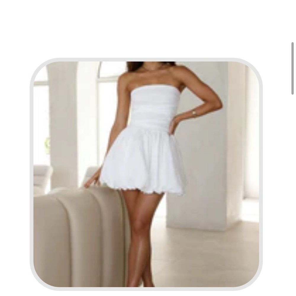White Strapless Mini Dress